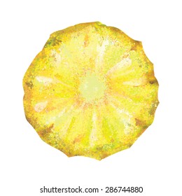 Watercolor pineapple . Vector hand drawn illustration