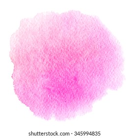 Watercolor pink abstract stain. Vector texture for designs.
