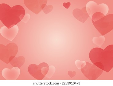 Watercolor Pink Background with Hearts