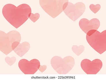 Watercolor Pink Background with Hearts