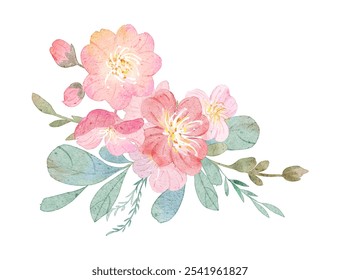 Aquarell Rosa Bouquet Design Clip Art