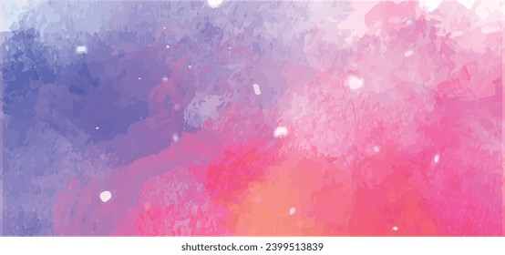 Watercolor pink brush strokes background design isolated vector illustration. Abstract watercolor background. 