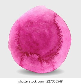  watercolor pink circle, traced vector image