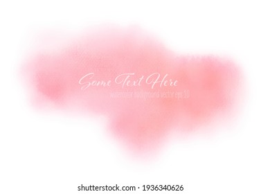 Watercolor pink cloud isolated on white background. Hand painted illustration. Vector eps 10