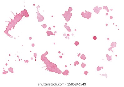 Watercolor pink Drop Splash Vector Hand drawn design