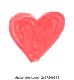 Watercolor pink heart in delicate aquarelle style. Hand drawn romantic watercolor heart for valentine, love and wedding design. Isolated watercolor heart illustration expressing emotions and passion.