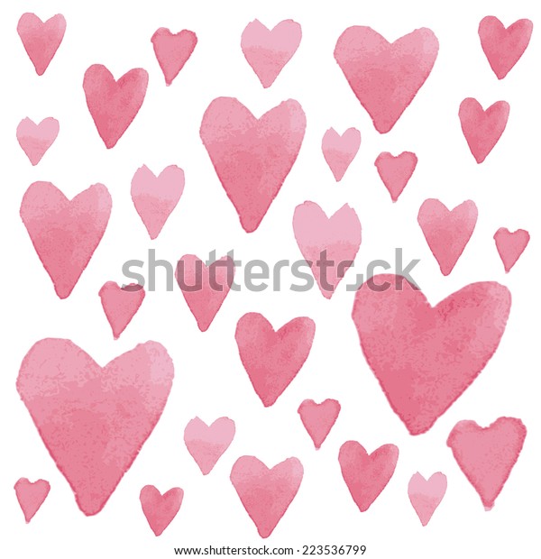 Watercolor Pink Heart On White Background Stock Vector (Royalty Free ...