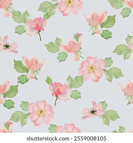 watercolor pink old rose clair martin english rose flower bouquet seamless pattern