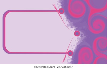 Watercolor pink and purple floral ornament background