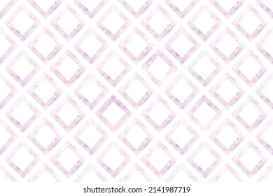 watercolor pink and purple square diamond repeat seamless pattern background digital painting