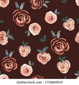 watercolor pink rose pattern design.