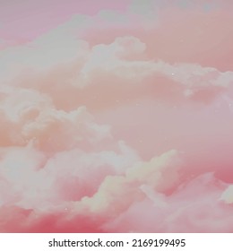 Watercolor Pink Sky Background White Cloudssugar Stock Vector (Royalty ...