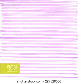 Watercolor pink stripes pattern in vector. 