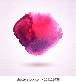 Watercolor pink texture. Vector illustration. Purple grunge paper template. Background for Valentine's day.