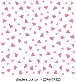 Watercolor pink triangles seamless vector pattern