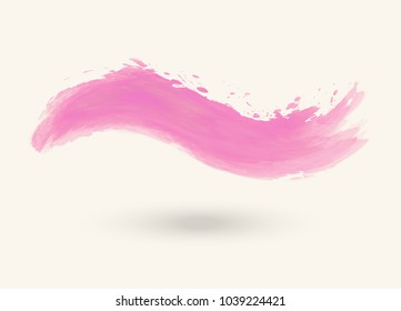Watercolor pink wave element background with space for text . vector illustration.