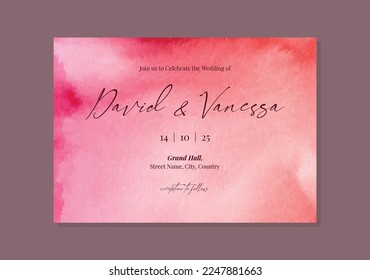 Watercolor Pink wedding invite template design