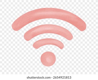 Watercolor pink wifi symbol for summer internet vector.