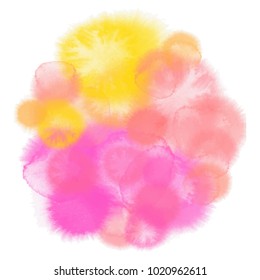 Watercolor pink yellow background