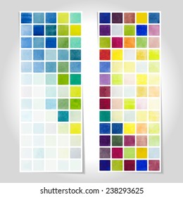 Watercolor pixel pattern banner vector