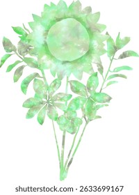 Watercolor plants design decorative greenery