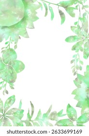 Watercolor plants design decorative greenery