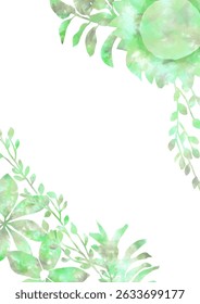 Watercolor plants design decorative greenery