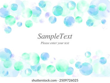 Watercolor polka dots mint blue light blue message card greeting image background