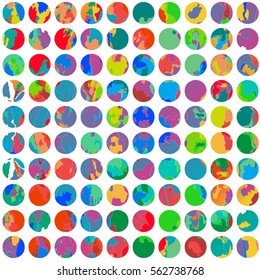 Watercolor polka dots pattern background.