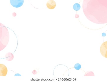 Watercolor pop frames, colorful circular object background