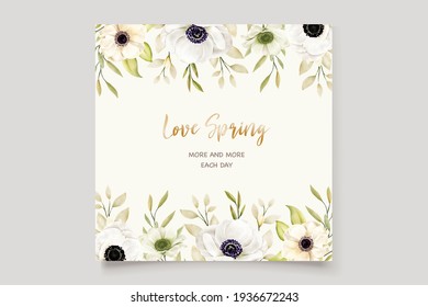 watercolor poppy anemone wedding invitation card set