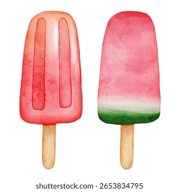 Watercolor Popsicles Refreshing Summer Treats