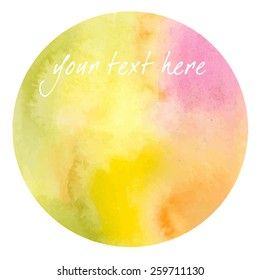 watercolor postcard illustration with circle 