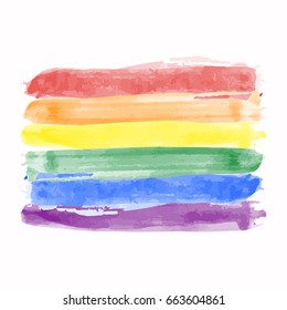 Watercolor Pride Flag, illustration in vector format