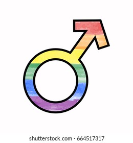 Watercolor Pride Flag, illustration in vector format