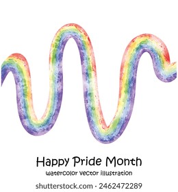 watercolor pride month elements, lgbt watercolor. Pride month