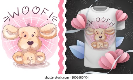 Watercolor puppy - idea for print t-shirt