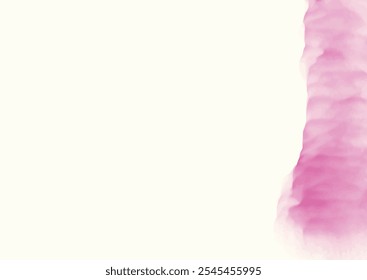 Borda roxa aquarela para publicidade. Vetor de fumaça mágico. Efeito de textura de fumaça rosa inchado. borda de moldura aquarela lilás. Mão pintado no papel cor de rosa púrpura fundo gota. Água-violeta achatada