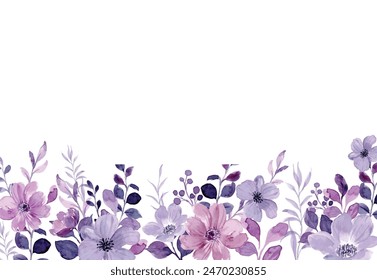 Watercolor purple floral background. Watercolor purple floral background for wedding, birthday, card, invitation. Abstract background. Background wedding invitation template set with romantic purple