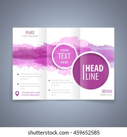watercolor purple flyer template brochure texture design leaflet banners vector modern flyer poster or tri fold brochure design template with purple watercolor texture watercolor purple flyer template