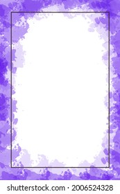 watercolor purple frame for greeting card