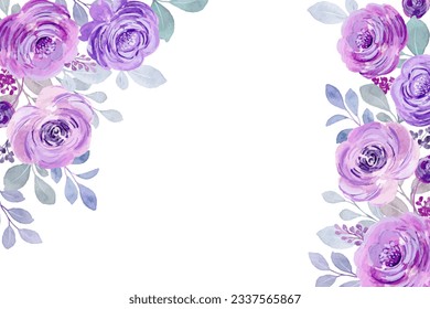 Watercolor purple rose for wedding, birthday, card, background, invitation, wallpaper, sticker, decoration etc.