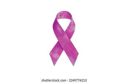 watercolor purple world cancer ribbon illustration, world cancer ribbon watercolor, purple cancer ribbon watercolor