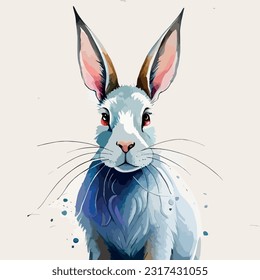 watercolor rabbit art and illustration