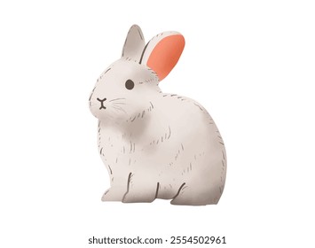 watercolor rabbit farm animal element clip art