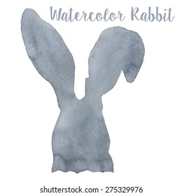 Watercolor rabbit in vector
