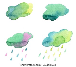 watercolor rain