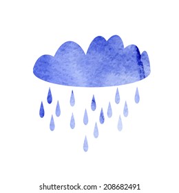 Watercolor Rain Cloud Stock Vector (Royalty Free) 208682491 | Shutterstock