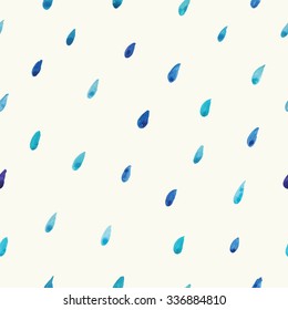 Watercolor Rain Drops Seamless Pattern