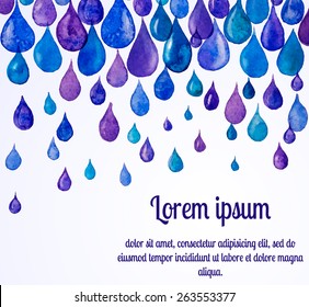 Watercolor rain for your design